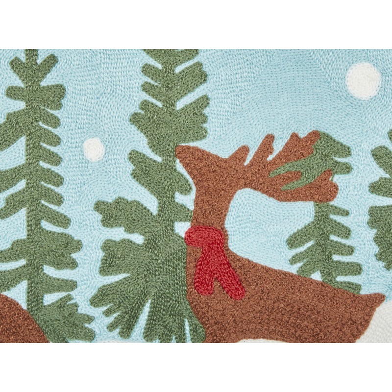 2 poduszki bawełniane motyw świąteczny 45 x 45 cm niebieskie PEPPERMINT