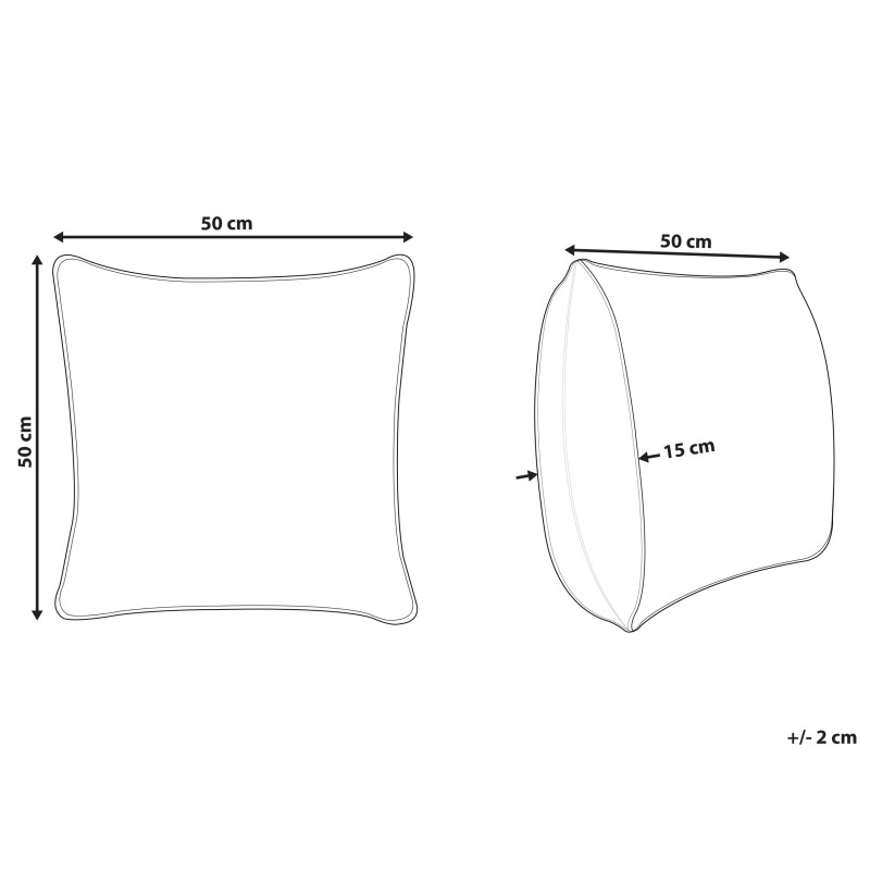 Poduszka dekoracyjna SAFI Bawełna 50 x 50 cm Niebieski Wzór geometryczny