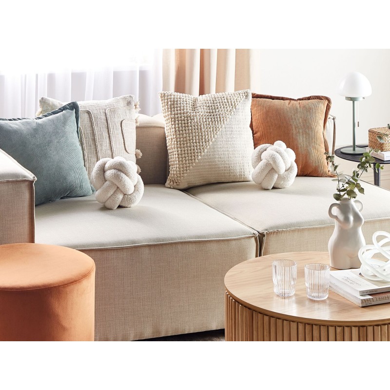 Poduszka dekoracyjna MALNI Boucle 19 x 19 cm Złamana biel Jednolity