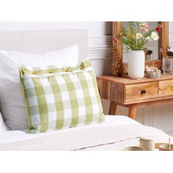 Poduszka dekoracyjna TAMNINE 40 x 60 cm Jasnozielony W kratkę