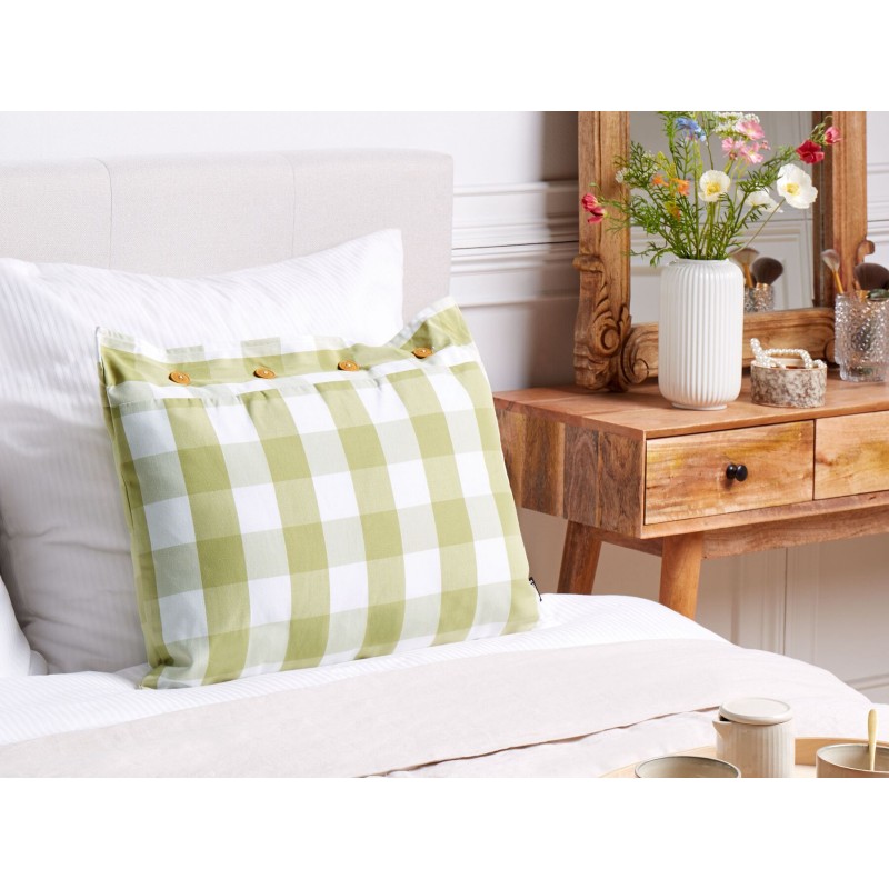 Poduszka dekoracyjna TAMNINE 40 x 60 cm Jasnozielony W kratkę