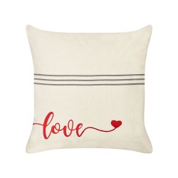 Zestaw 2 poduszek dekoracyjnych PLUMERIA Bawełna 45 x 45 cm Beżowy Z napisami