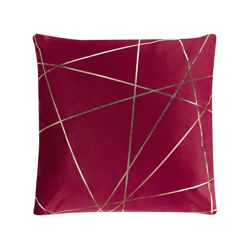 Zestaw 2 poduszek dekoracyjnych PINUS Welur 45 x 45 cm Czerwony Wzór geometryczny