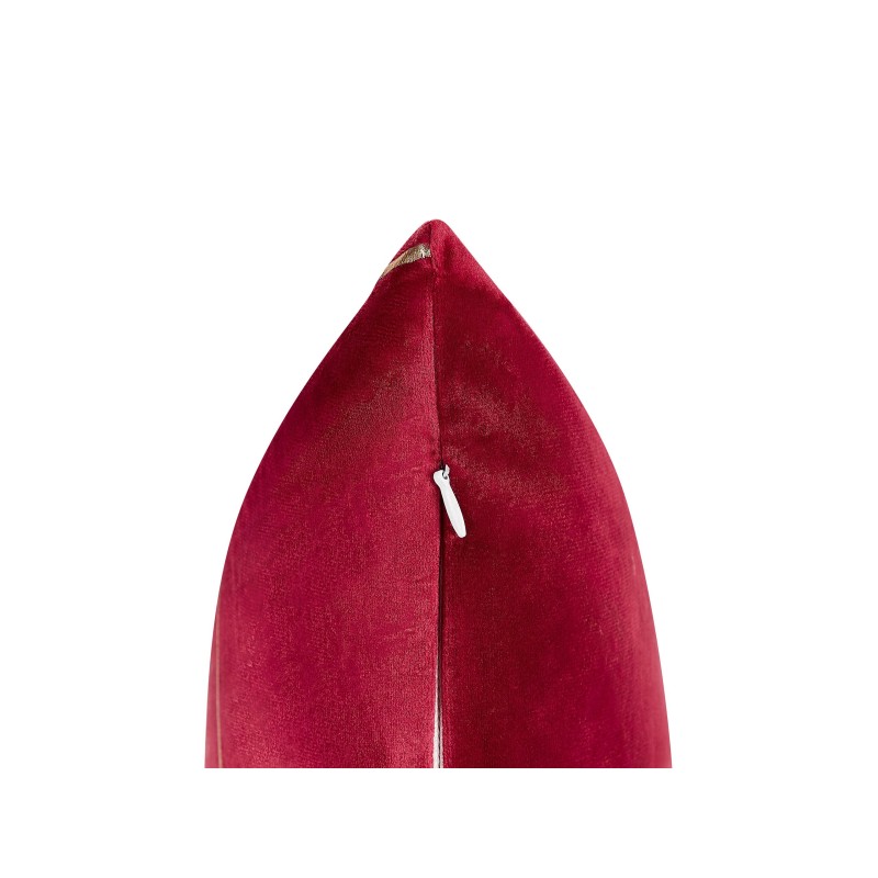 Zestaw 2 poduszek dekoracyjnych PINUS Welur 45 x 45 cm Czerwony Wzór geometryczny