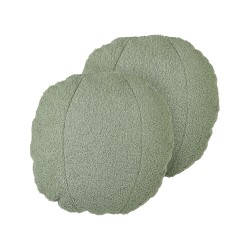 Zestaw 2 poduszek dekoracyjnych RUTABAGA Boucle 30 x 30 cm Zielony Jednolity