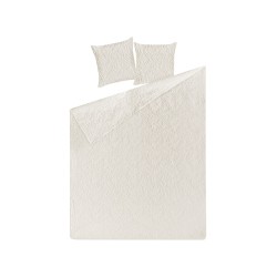 Narzuta na łóżko z poduszkami RUDKHAN 140 x 210 cm Kremowy