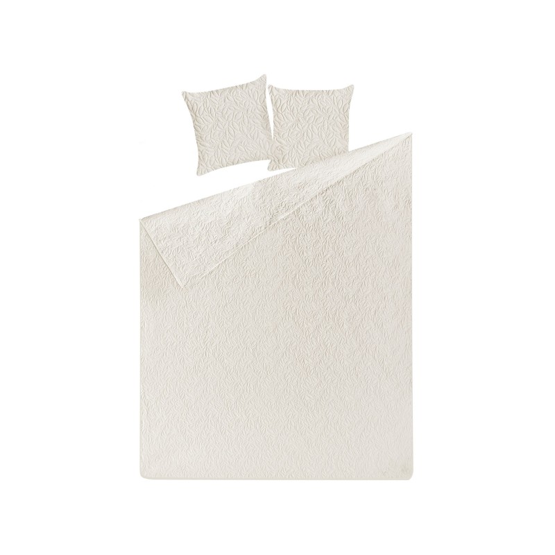 Narzuta na łóżko z poduszkami RUDKHAN 140 x 210 cm Kremowy