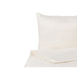 Narzuta na łóżko z poduszkami RUDKHAN 140 x 210 cm Kremowy