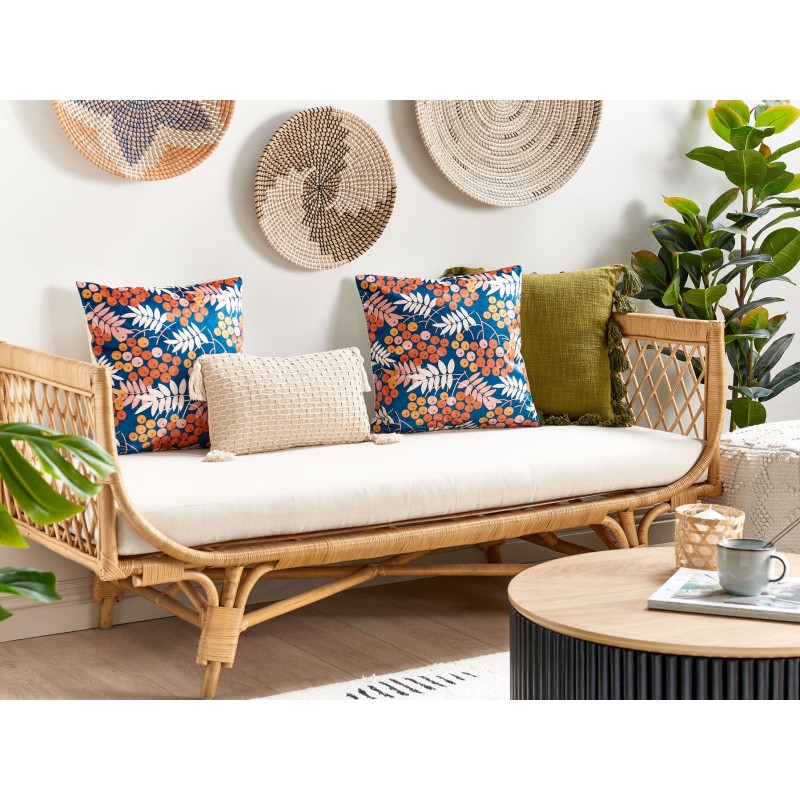 Zestaw 2 poduszek dekoracyjnych SUMAC Welur 45 x 45 cm Kolorowy Wzór roślinny