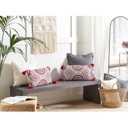 Zestaw 2 poduszek dekoracyjnych ANTHEMIS Bawełna 30 x 50 cm Czerwony Wzór orientalny