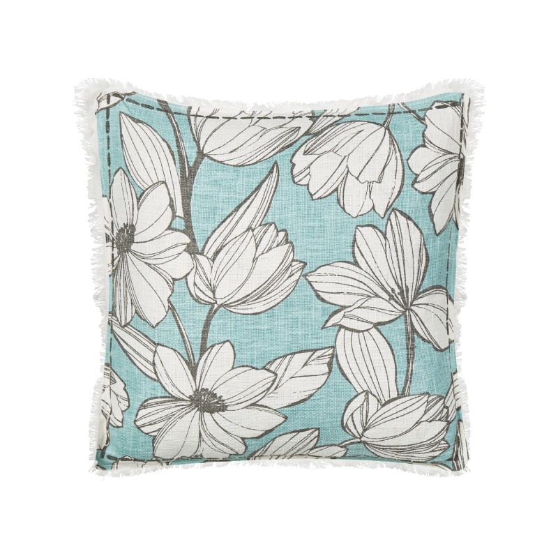 Zestaw 2 poduszek dekoracyjnych CYANOTIS Bawełna 45 x 45 cm Błękitny Wzór kwiatowy