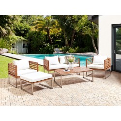 Komplet poszewek na poduchy ogrodowe BERMUDA Złamana biel