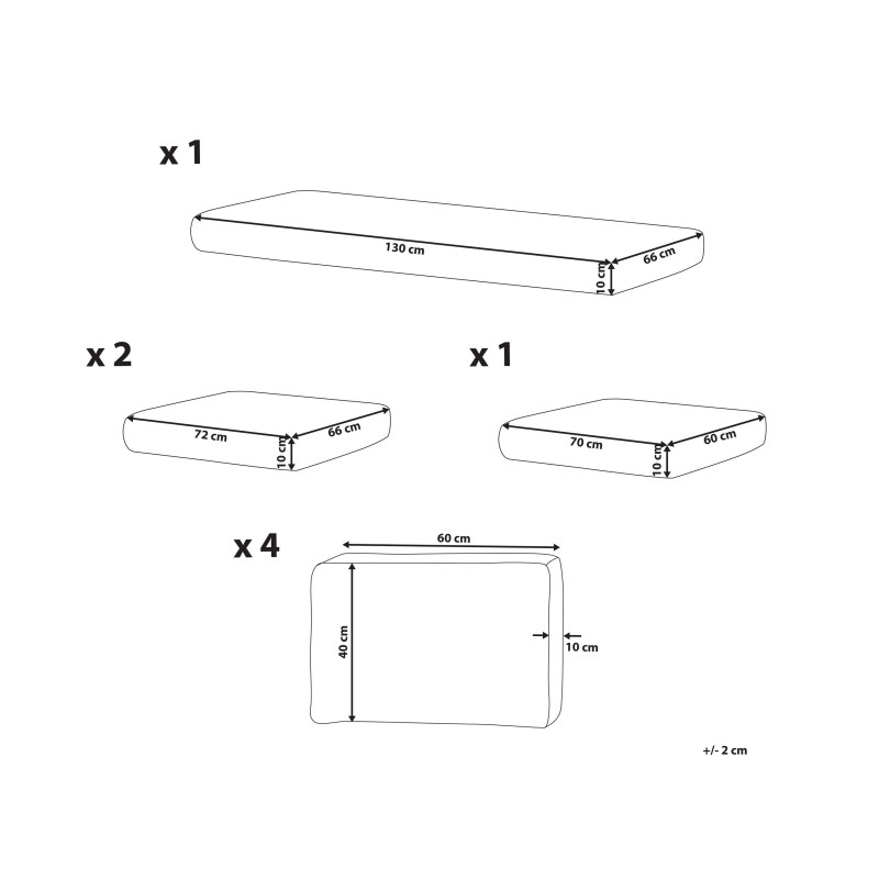 Komplet poszewek na poduchy ogrodowe BERMUDA Złamana biel