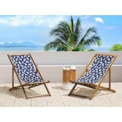 Zestaw 2 wymiennych tkanin do leżaków ogrodowych ANZIO/AVELLINO Granatowy