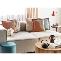 Zestaw 2 poduszek dekoracyjnych ZINNIA Sztruks 43 x 43 cm Pomarańczowy Jednolity