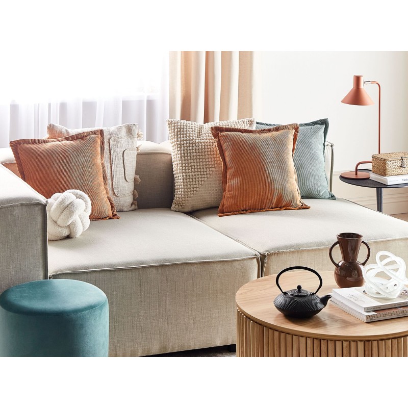 Zestaw 2 poduszek dekoracyjnych ZINNIA Sztruks 43 x 43 cm Pomarańczowy Jednolity