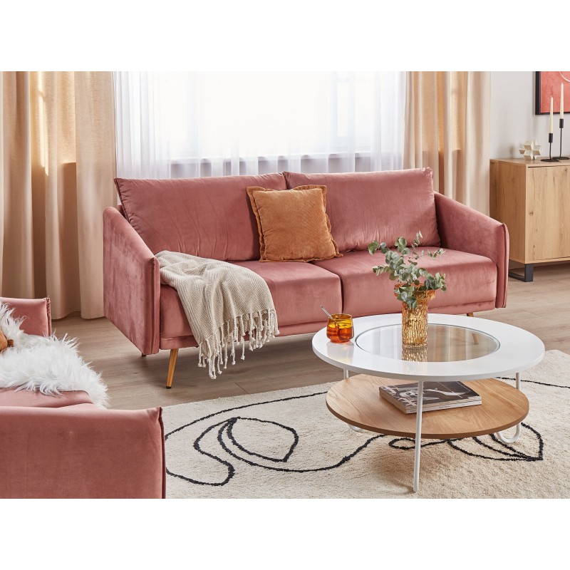 Zestaw 2 poduszek dekoracyjnych ZINNIA Sztruks 43 x 43 cm Pomarańczowy Jednolity