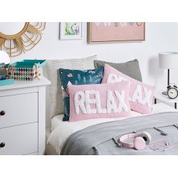 2 bawełniane poduszki dekoracyjne 30 x 50 cm pastelowy róż RELAXIFY