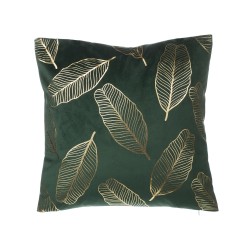 Zestaw 2 poduszek dekoracyjnych FREESIA Welur 45 x 45 cm Ciemnozielony Wzór roślinny