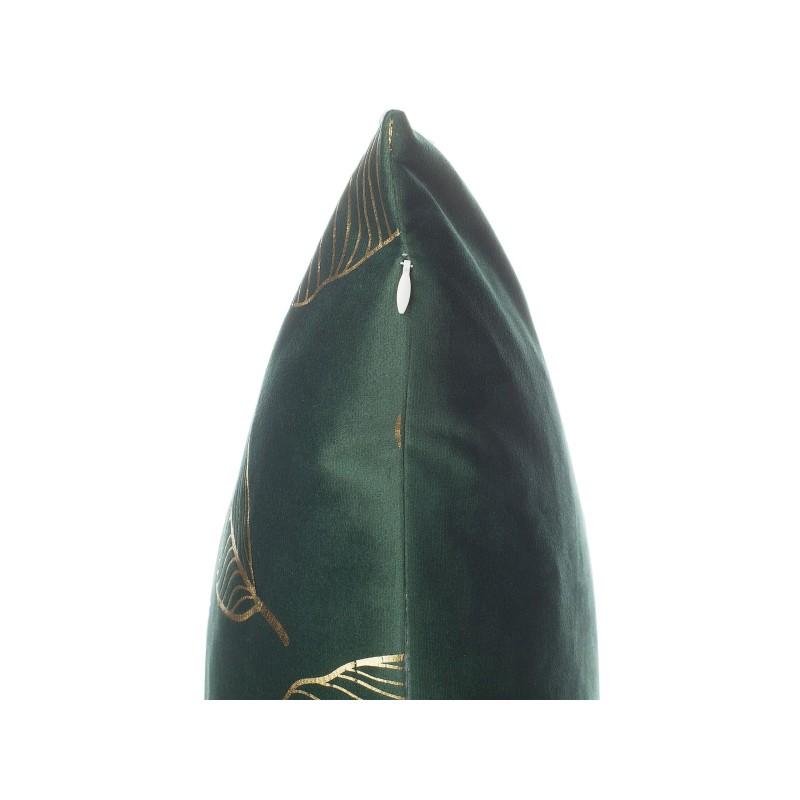 Zestaw 2 poduszek dekoracyjnych FREESIA Welur 45 x 45 cm Ciemnozielony Wzór roślinny