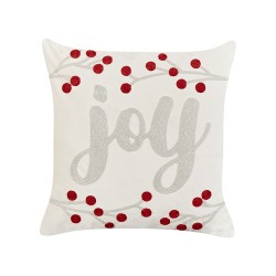 Zestaw 2 poduszek dekoracyjnych PRALINE Welur 45 x 45 cm Biały Wzór świąteczny