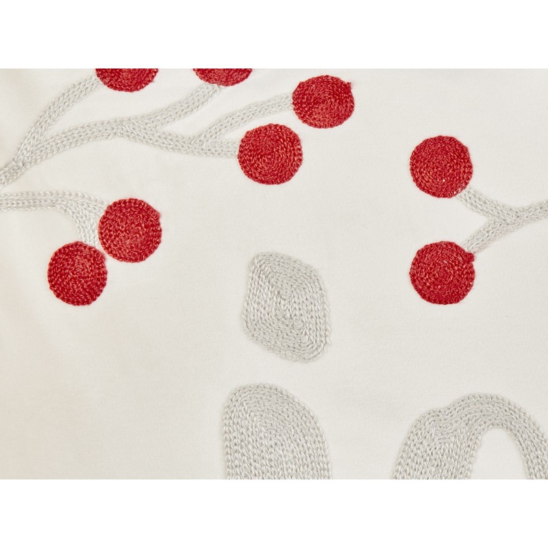 Zestaw 2 poduszek dekoracyjnych PRALINE Welur 45 x 45 cm Biały Wzór świąteczny