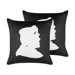 Zestaw 2 poduszek dekoracyjnych FRANKLINIA Welur 45 x 45 cm Czarny Wzór abstrakcyjny