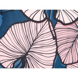 Zestaw 2 poduszek dekoracyjnych CHRYSANTHEMUM Welur 45 x 45 cm Ciemnoniebieski Wzór roślinny