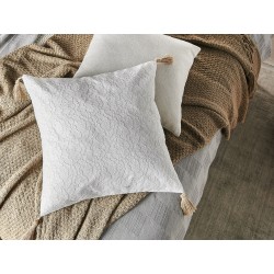 Zestaw 2 poduszek dekoracyjnych AZALEA 45 x 45 cm Jasnobeżowy Jednolity