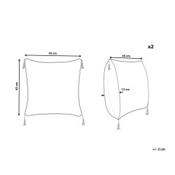 Zestaw 2 poduszek dekoracyjnych AZALEA 45 x 45 cm Jasnobeżowy Jednolity