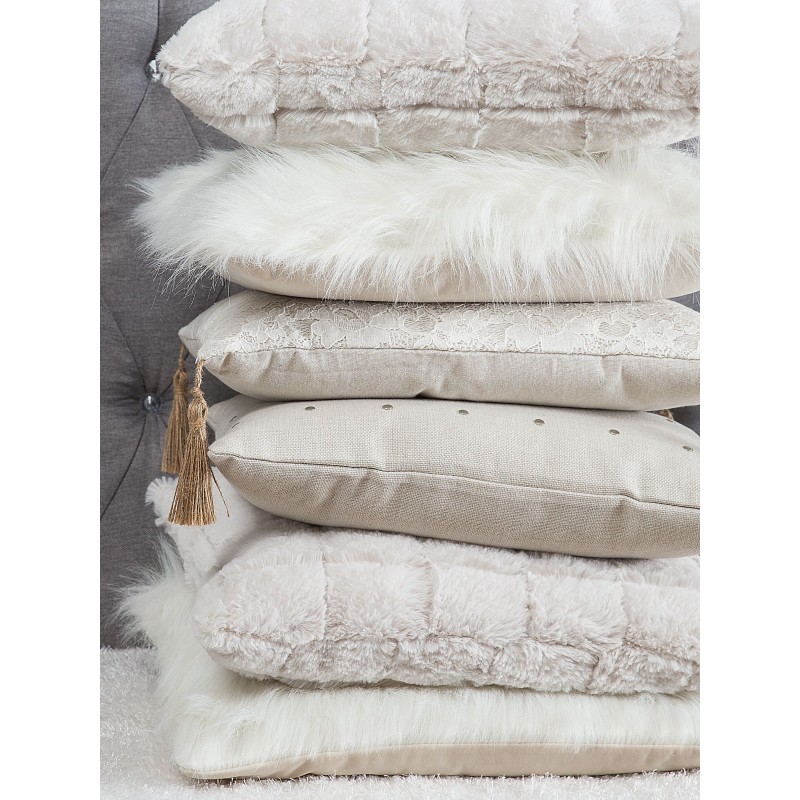 Zestaw 2 poduszek dekoracyjnych AZALEA 45 x 45 cm Jasnobeżowy Jednolity