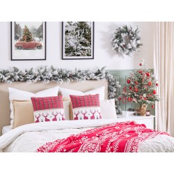 Zestaw 2 poduszek dekoracyjnych ROBBIE 45 x 45 cm Czerwony Wzór świąteczny