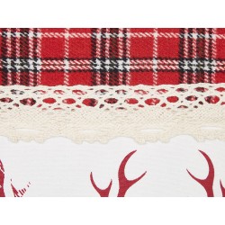 Zestaw 2 poduszek dekoracyjnych ROBBIE 45 x 45 cm Czerwony Wzór świąteczny