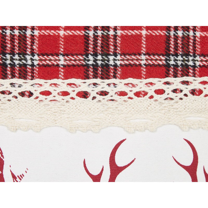 Zestaw 2 poduszek dekoracyjnych ROBBIE 45 x 45 cm Czerwony Wzór świąteczny