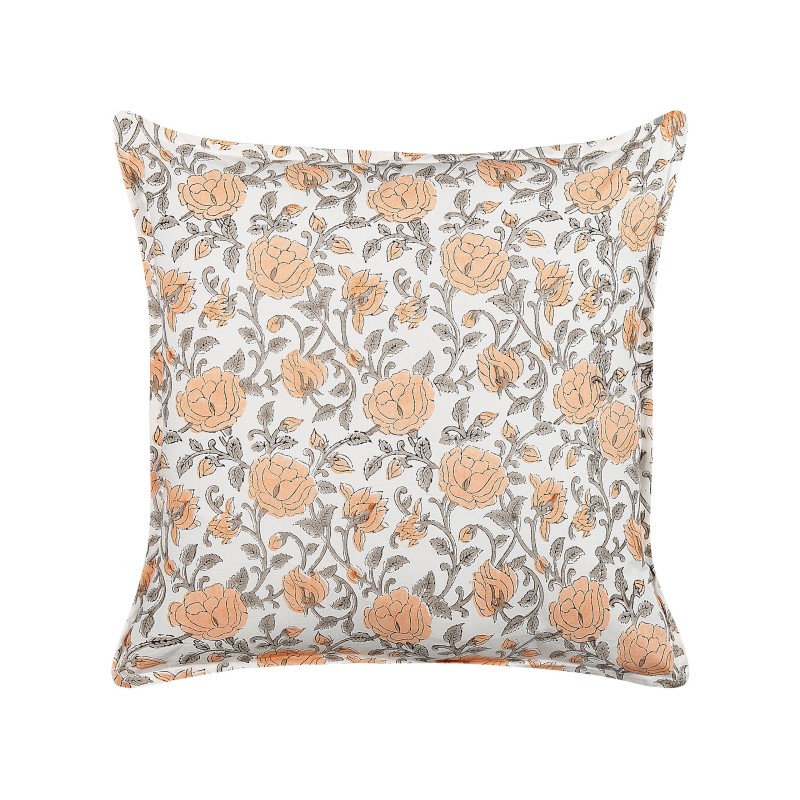 Zestaw 2 poduszek dekoracyjnych MEADIA Bawełna 45 x 45 cm Czerwony Wzór kwiatowy