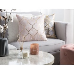 Zestaw 2 poduszek dekoracyjnych ALYSSUM 45 x 45 cm Różowy Wzór marokańskiej koniczyny