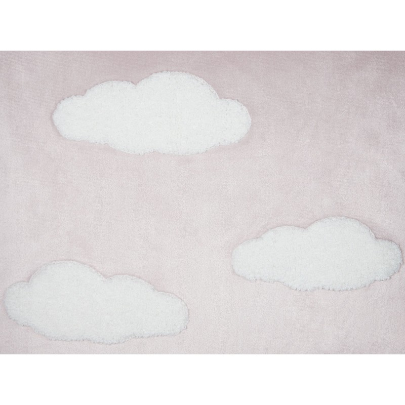 2 welurowe poduszki dekoracyjne haftowane w chmury 45 x 45 cm różowe IPOMEA