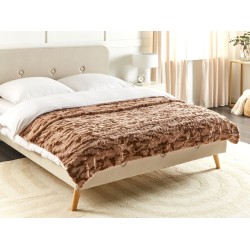 Koc BAKIRA Sztuczne futro 150 x 200 cm Brązowy