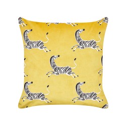 Zestaw 2 poduszek dekoracyjnych ACONITUM Welur 45 x 45 cm Żółty Wzór zwierzęcy