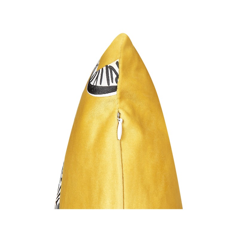 Zestaw 2 poduszek dekoracyjnych ACONITUM Welur 45 x 45 cm Żółty Wzór zwierzęcy