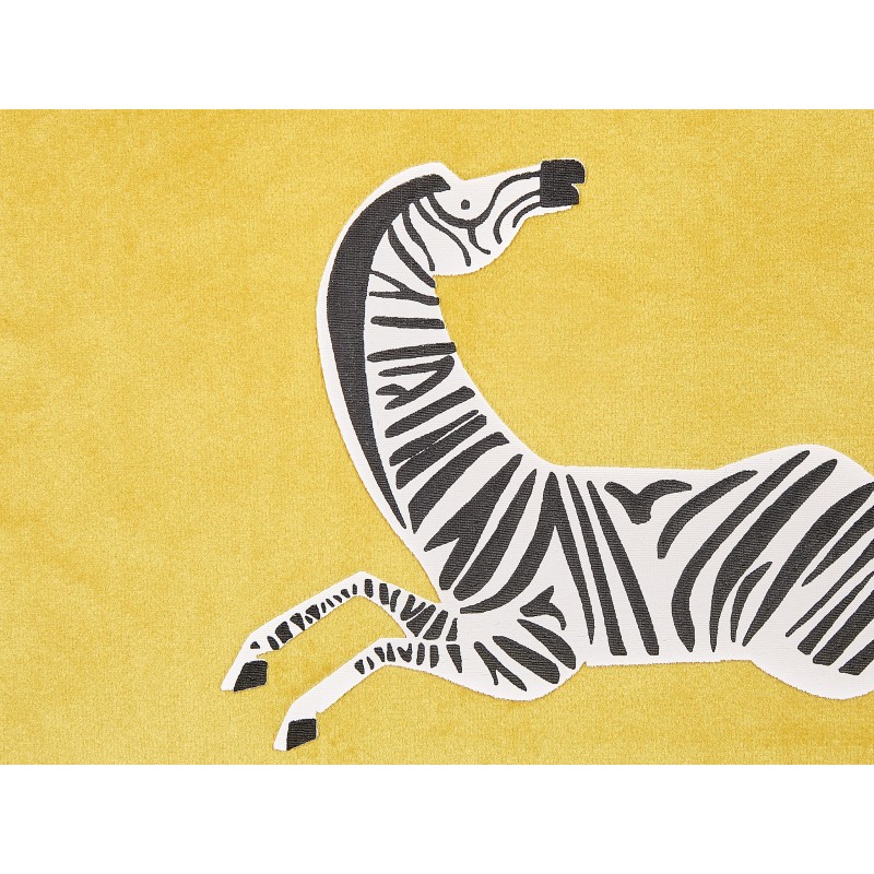 Zestaw 2 poduszek dekoracyjnych ACONITUM Welur 45 x 45 cm Żółty Wzór zwierzęcy