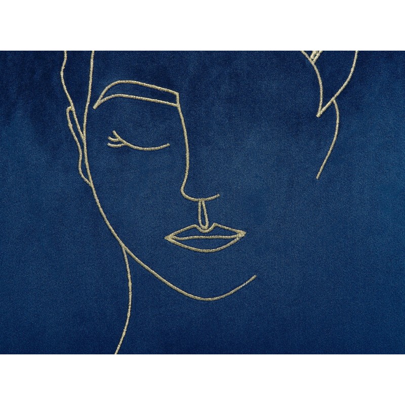 Zestaw 2 poduszek dekoracyjnych CROCUS Welur 45 x 45 cm Ciemnoniebieski Wzór abstrakcyjny