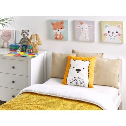 2 bawełniane poduszki dla dzieci miś 45 x 45 cm pomarańczowe WARANASI