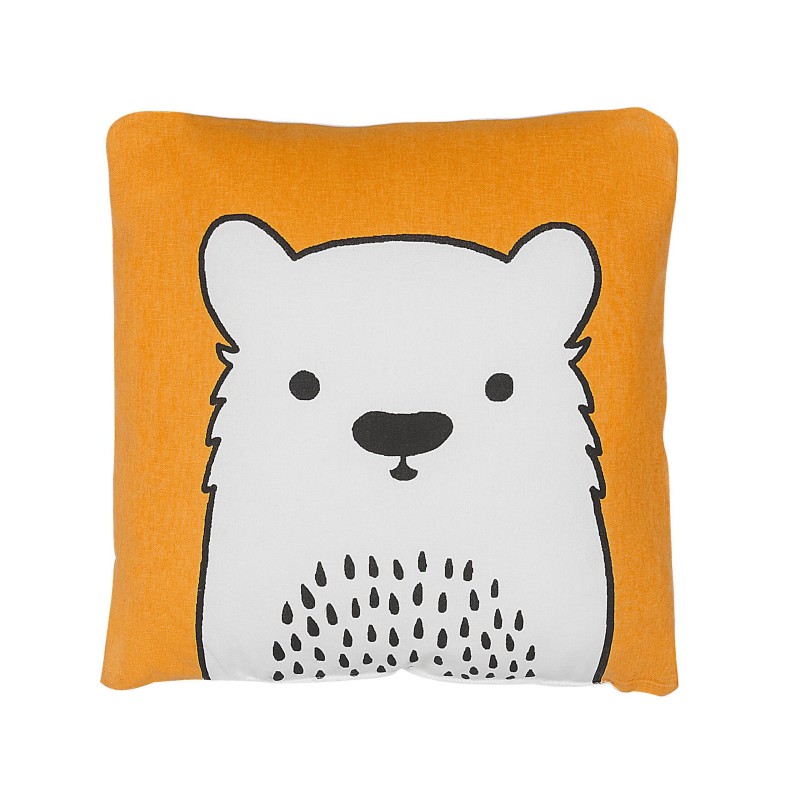2 bawełniane poduszki dla dzieci miś 45 x 45 cm pomarańczowe WARANASI