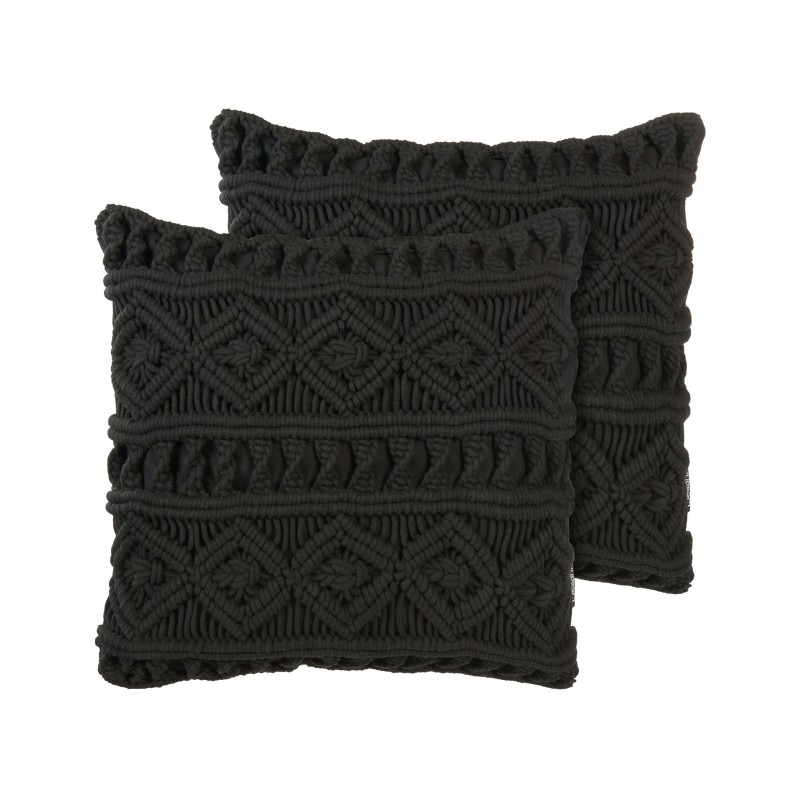 Zestaw 2 poduszek dekoracyjnych MUDANYA Bawełna 45 x 45 cm Czarny Wzór geometryczny