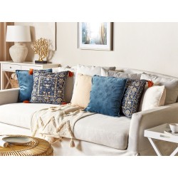 Poduszka dekoracyjna PANAX Welur 45 x 45 cm Kolorowy Wzór kwiatowy