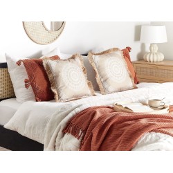 Zestaw 2 poduszek dekoracyjnych AGRIMONY 45 x 45 cm Beżowy Wzór orientalny