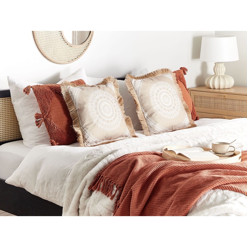 Zestaw 2 poduszek dekoracyjnych AGRIMONY 45 x 45 cm Beżowy Wzór orientalny