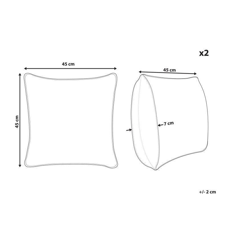 Zestaw 2 poduszek dekoracyjnych AGRIMONY 45 x 45 cm Beżowy Wzór orientalny