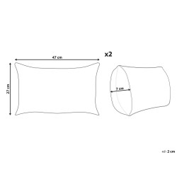 Zestaw 2 poduszek dekoracyjnych ZINNIA Sztruks 47 x 27 cm Lazurowy Jednolity